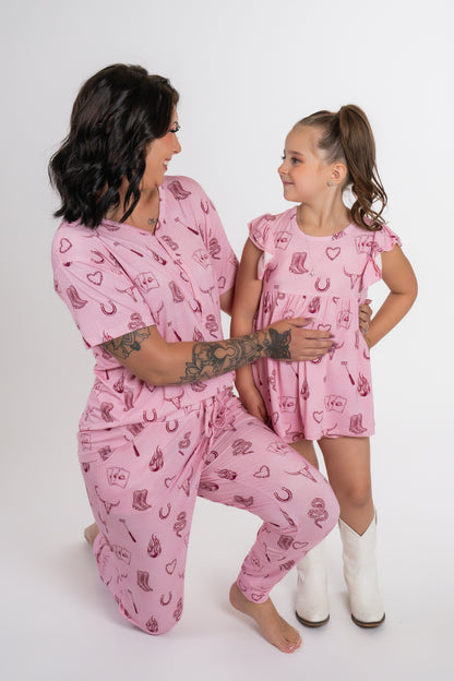 Mojave Mauve + Iron Outlaw Ruffle Short Set