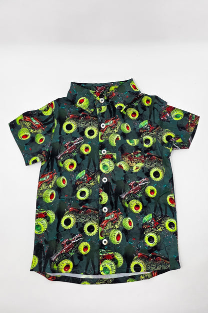 Zombie vs Hunter Button Up Shirt (Kids & Adults)