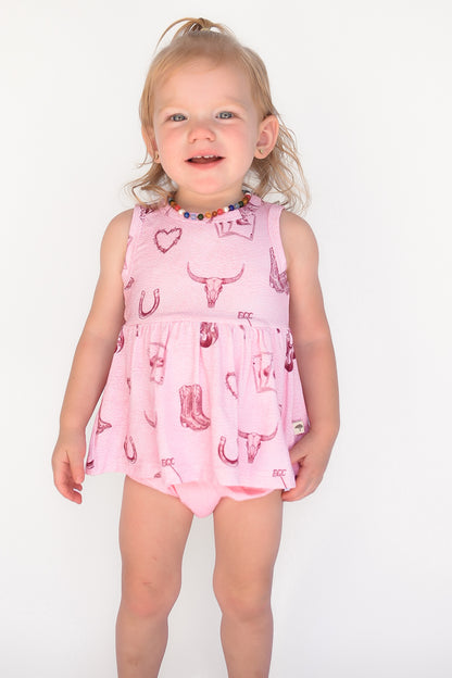 Mojave Mauve Peplum Bummie Set