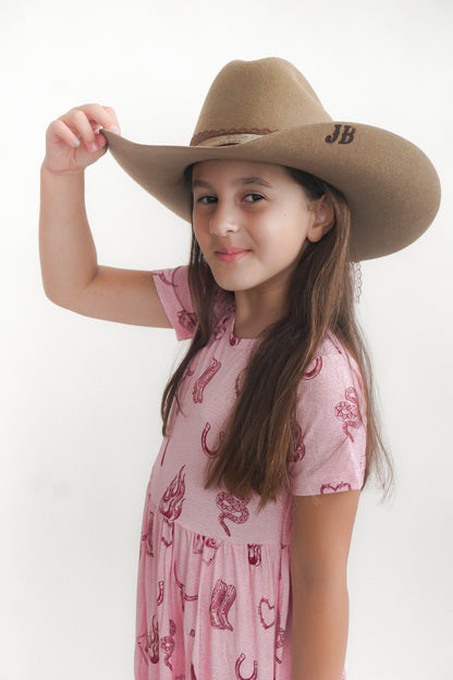Mojave Mauve Ruffle Dress