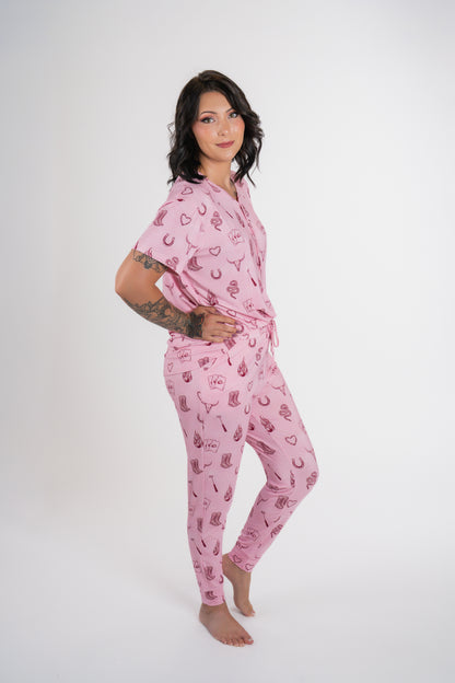 Mojave Mauve + Iron Outlaw Women’s Jogger Pajama Set