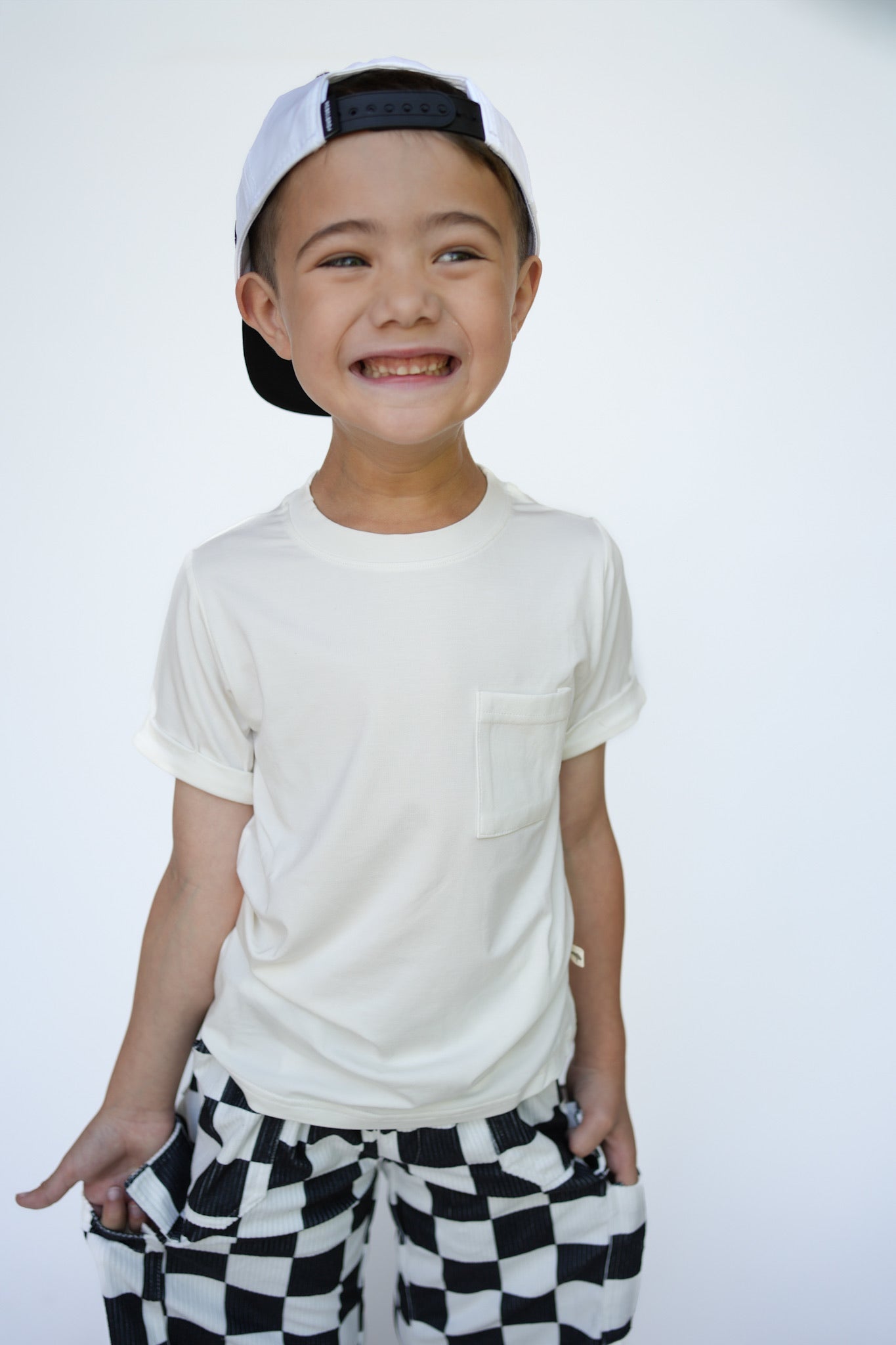 White Pocket Tee (Check, Check, Goose) - Ever Colter Co