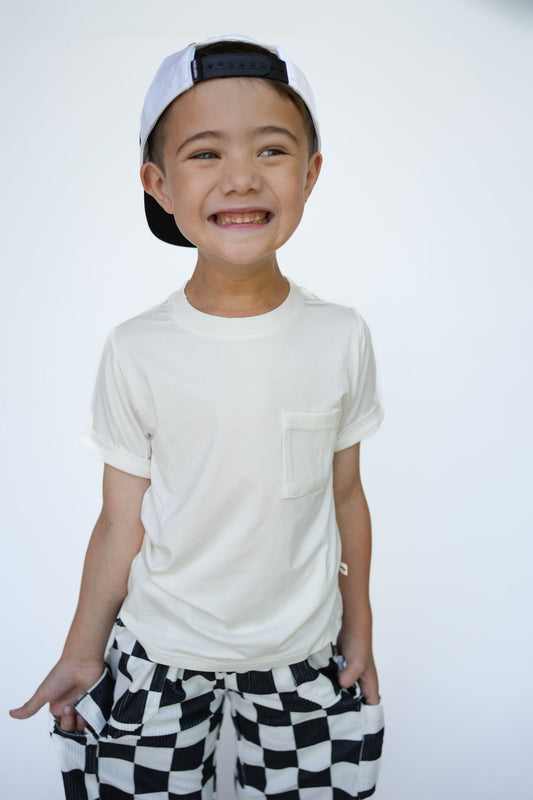 White Pocket Tee (Check, Check, Goose) - Ever Colter Co